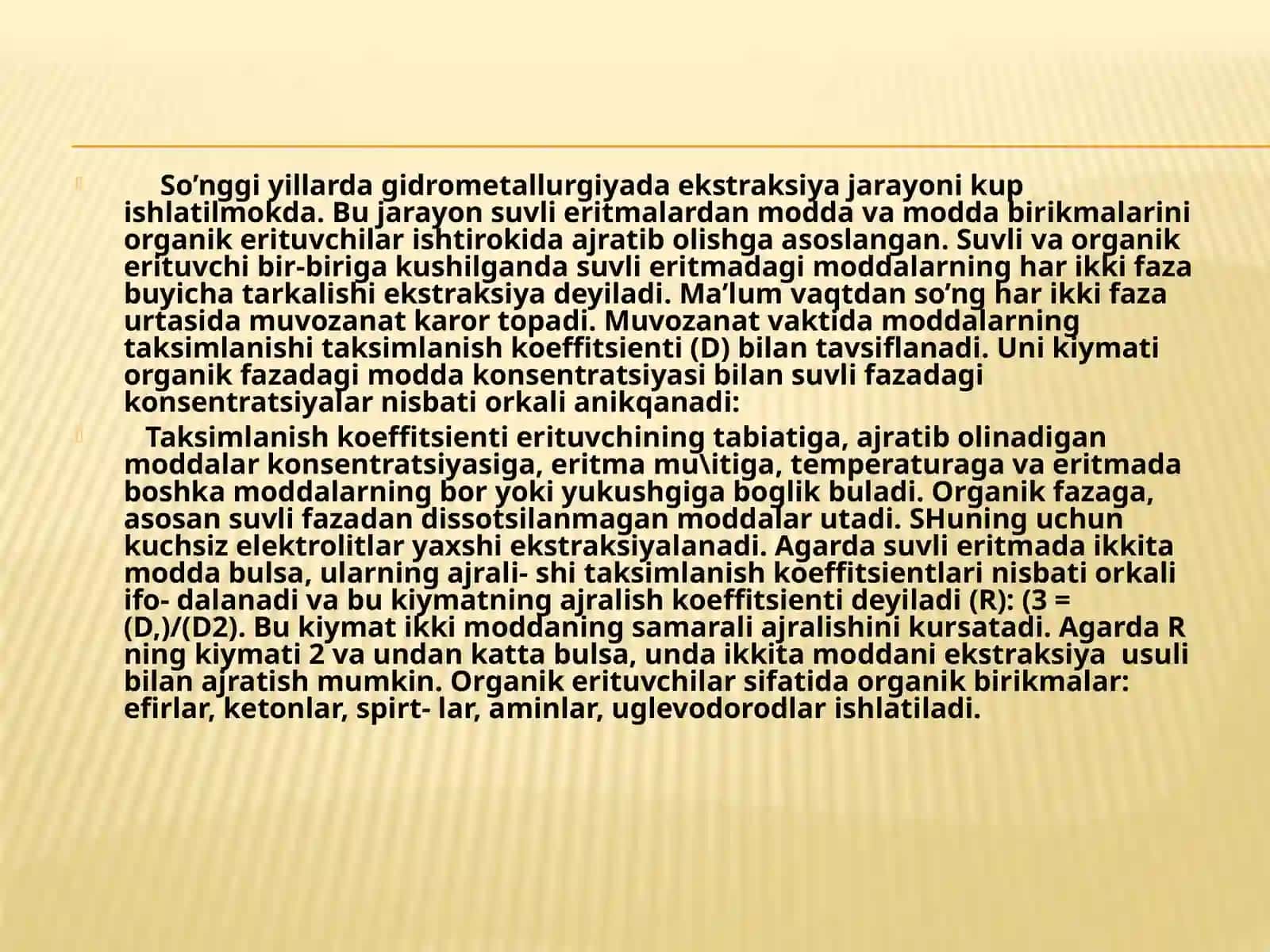 Ekstraksiya jarayoni 2