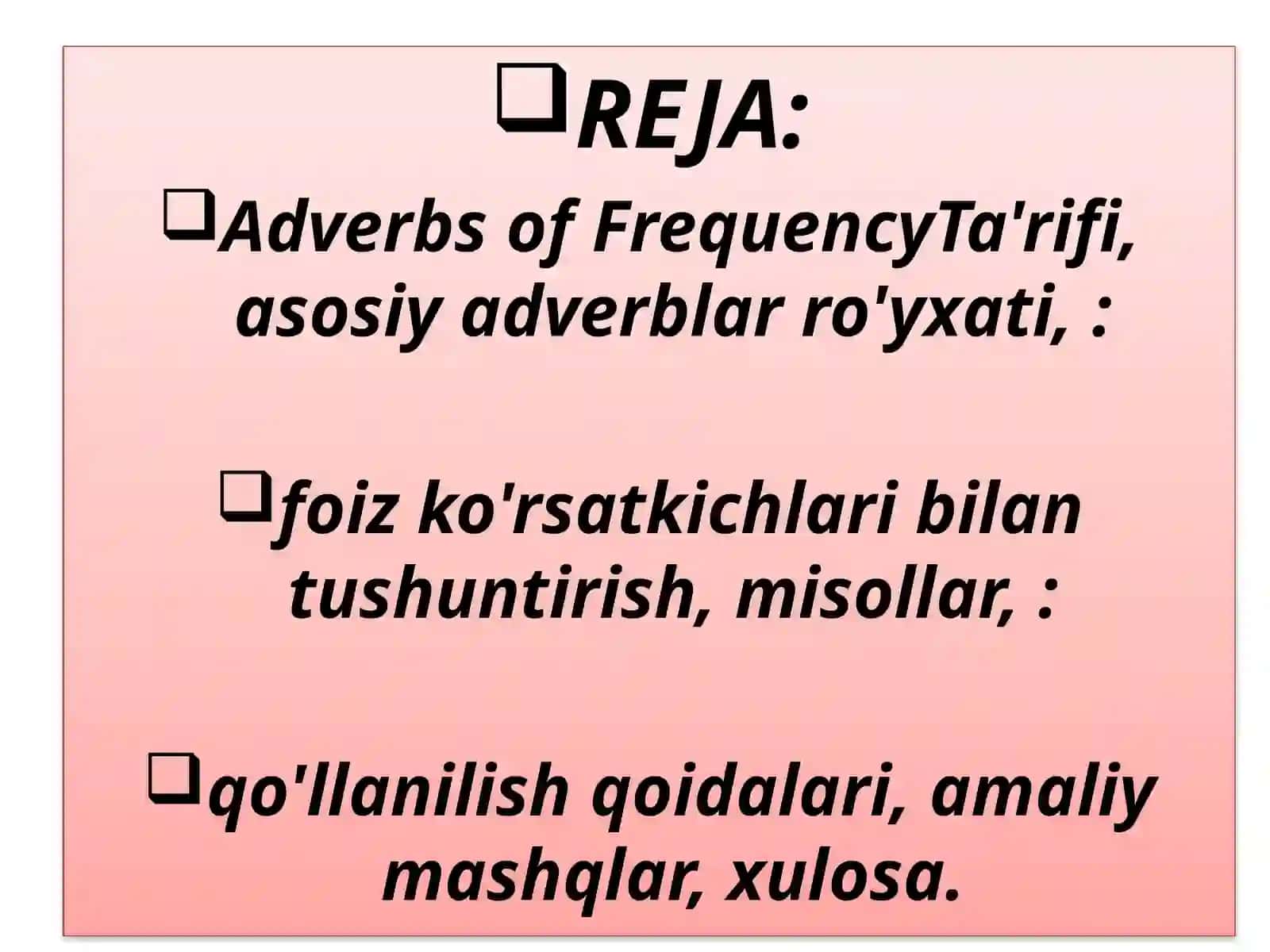 Adverbs of Frequency 2