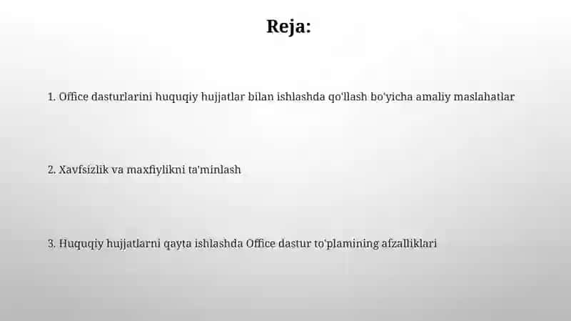 Office dasturlari paketi 2