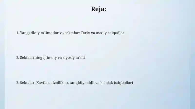 Yangi diniy ta'limotlar va sektalar 2