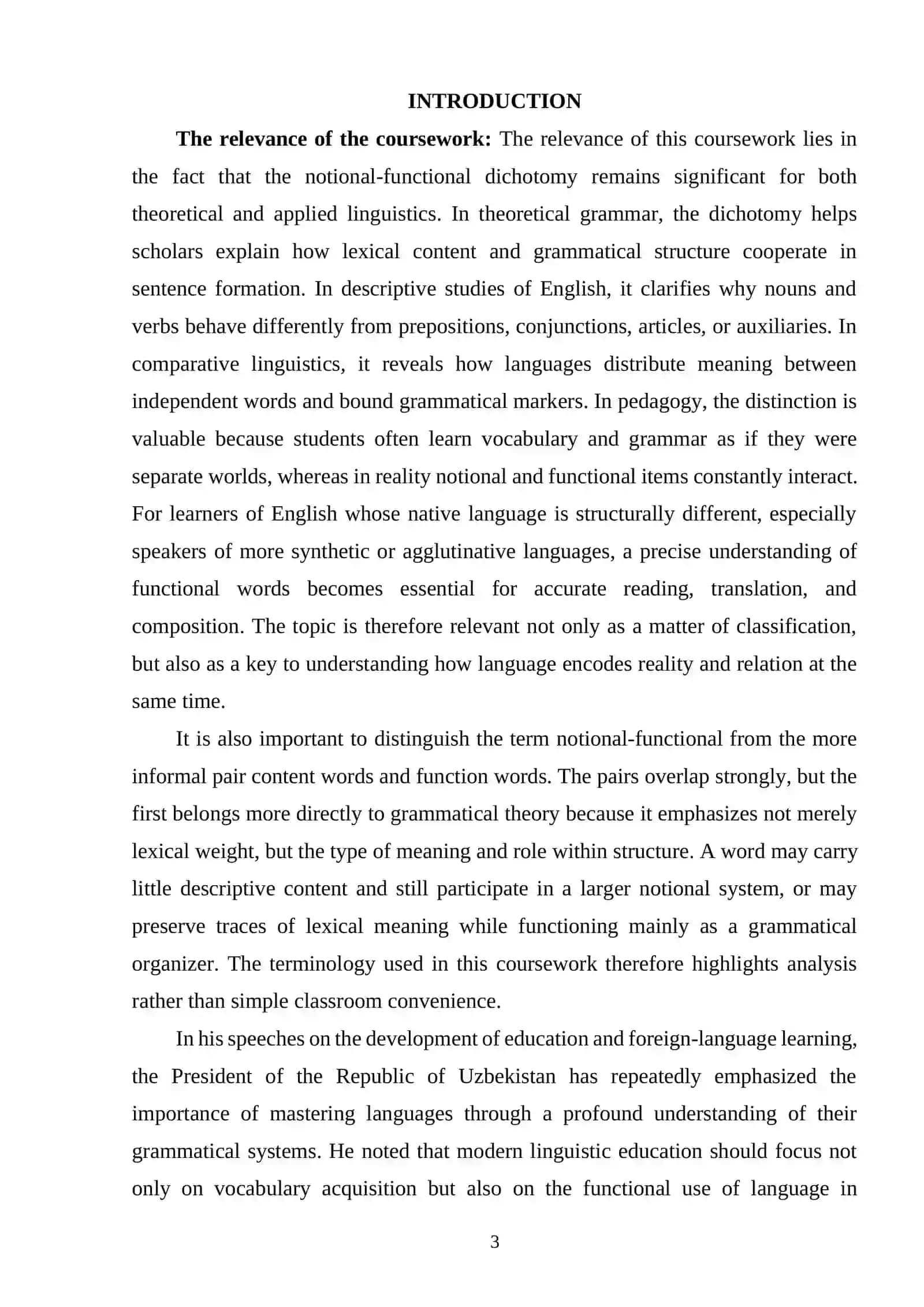 The Notional–Functional Dichotomy in Parts of Speech 2
