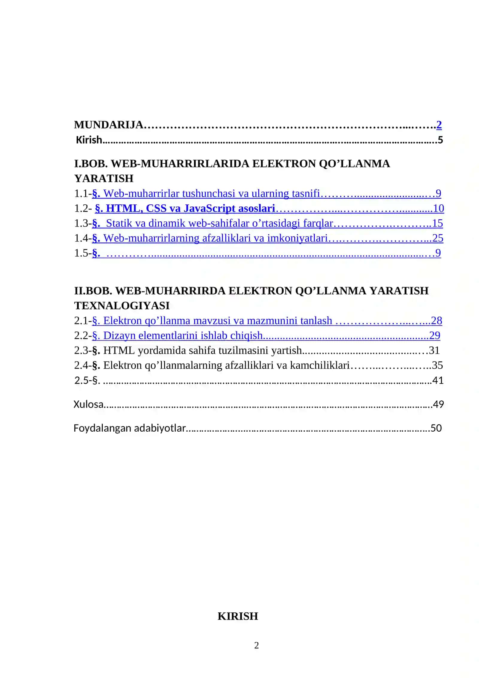 Web-muxarrirlarida electron qo’llanma yaratish 2