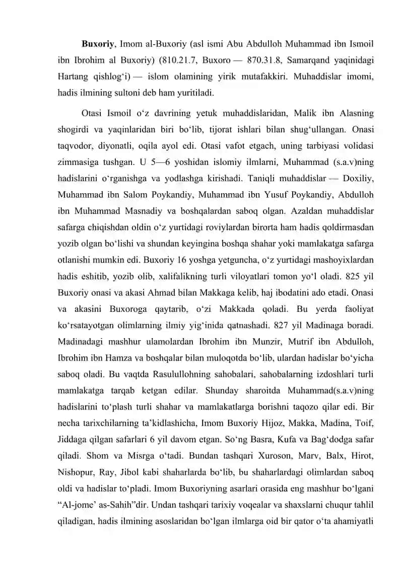 AL JOME AS SAHIHDAGI HADISLARDAN NAMUNALAR TO’PLASH 2