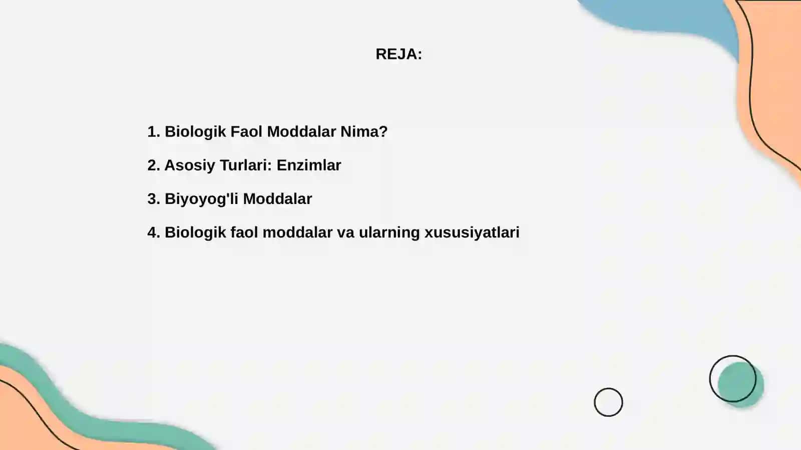 Biologik faol moddalar turi va ularni sanoatda qoʻllanishi 2