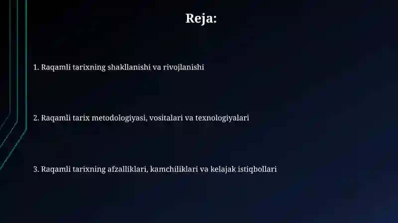 Raqamli tarix shakllanishi va rivojlanishi 2