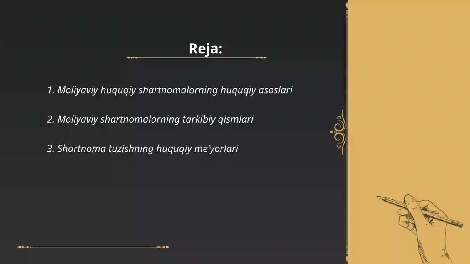 Moliyaviy huquqiy shartnomalar 2