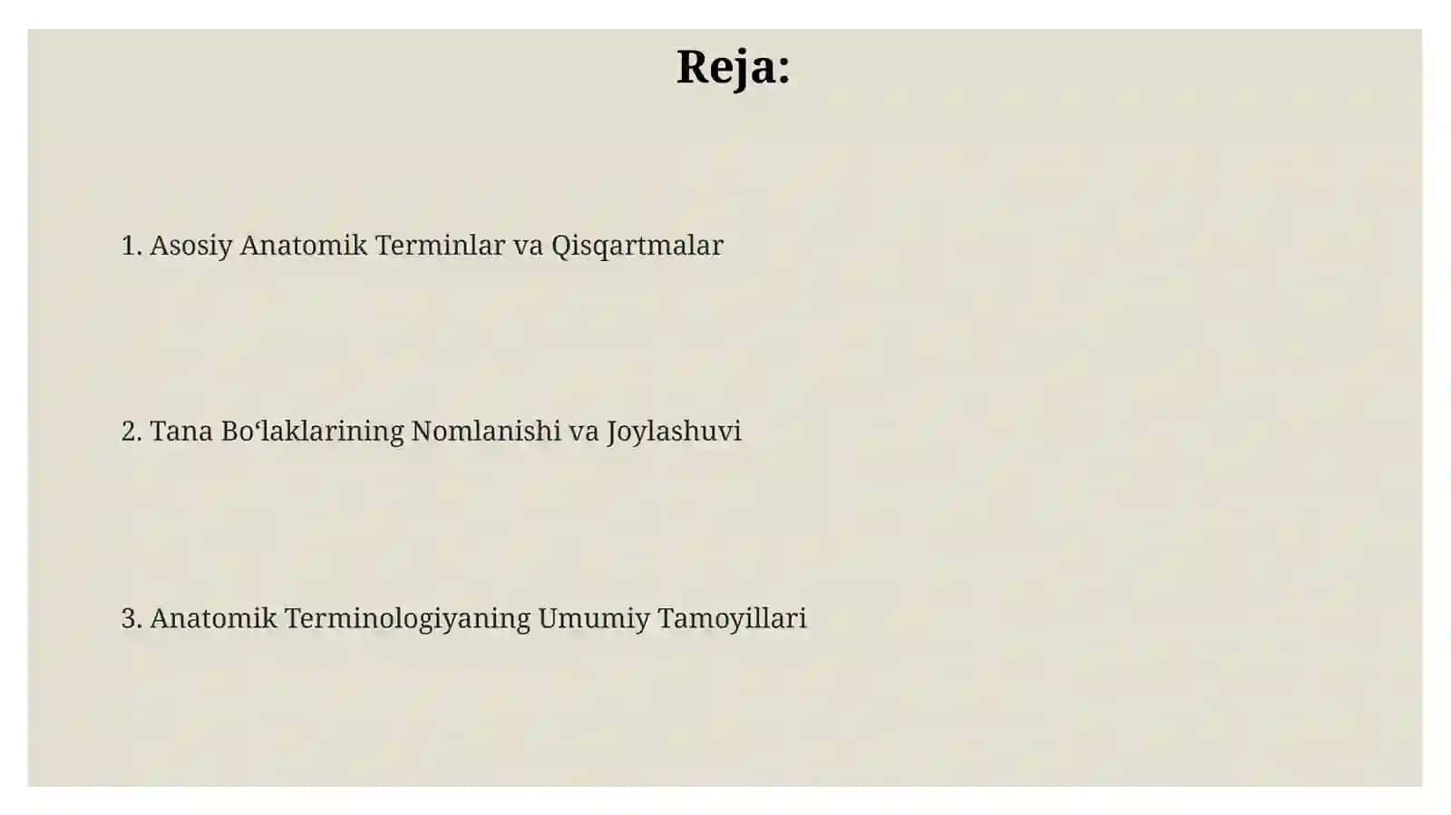 Asosiy Anatomik Terminlar va Qisqartmalar 2