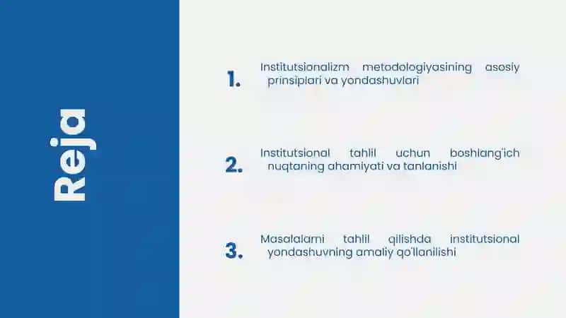 Institutsionalizmning metodologik asoslari va institutsional tahlil 2