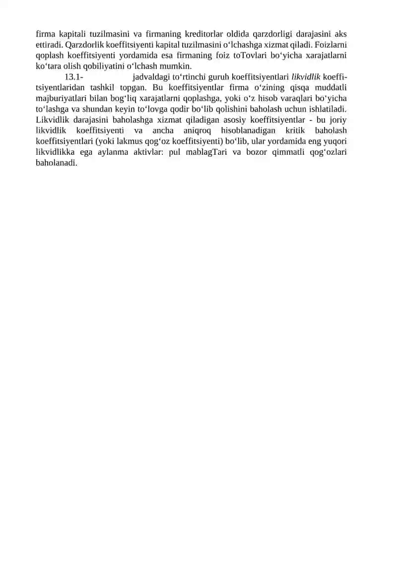 Moliyaviy koeffitsiyentlar 2