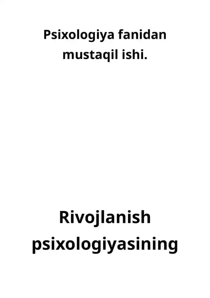 Rivojlanish Psixologiyasi 2