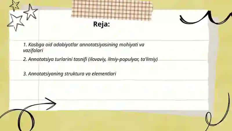 Kasbga oid adabiyotlar annotatsiyasi 2