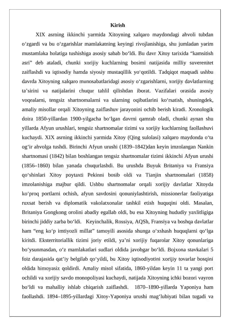 Xitoyning XIX asrning ikkinchi yarmida xalqaro ahvoli 2