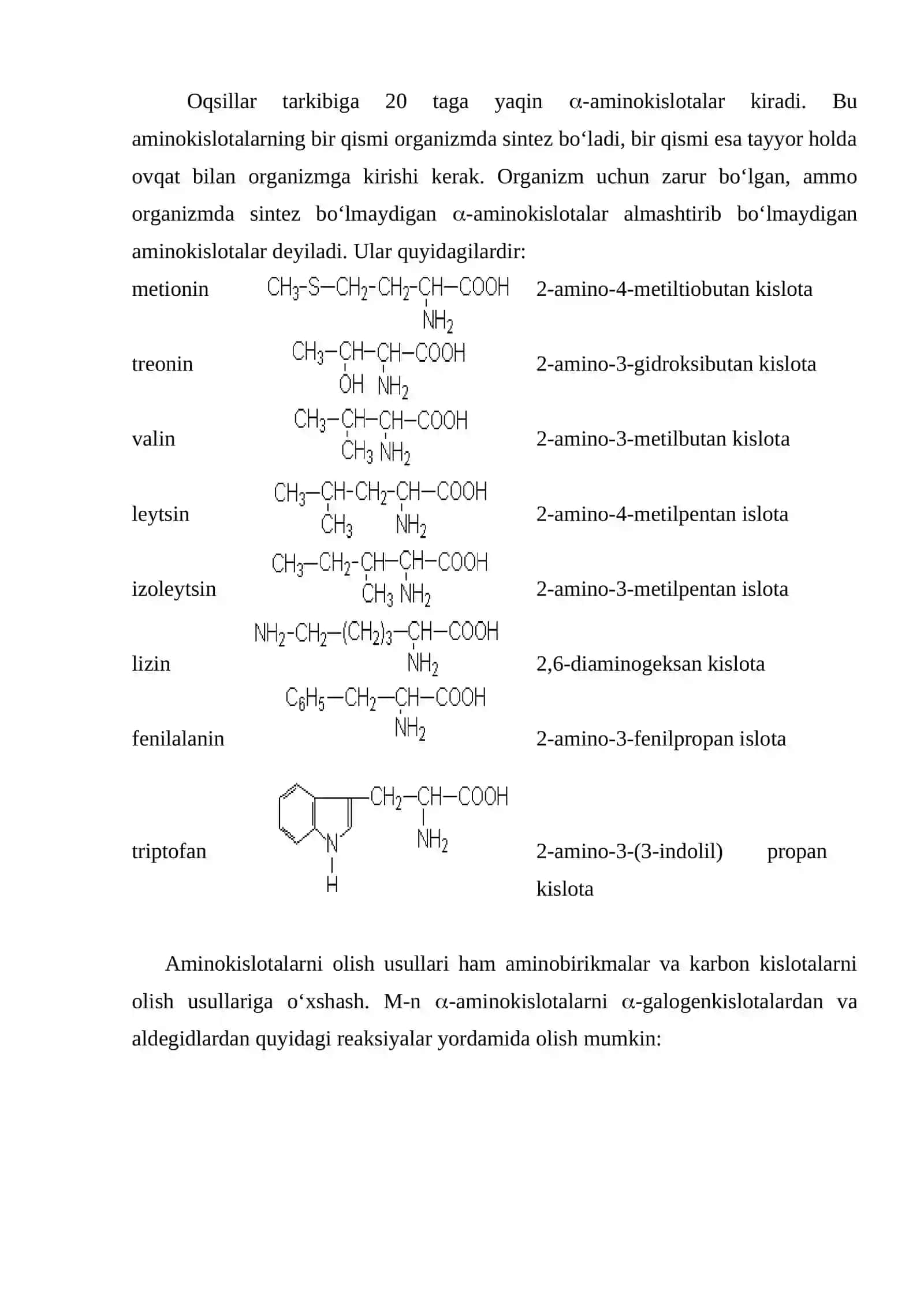 Aminokislotalar va oqsillar 2
