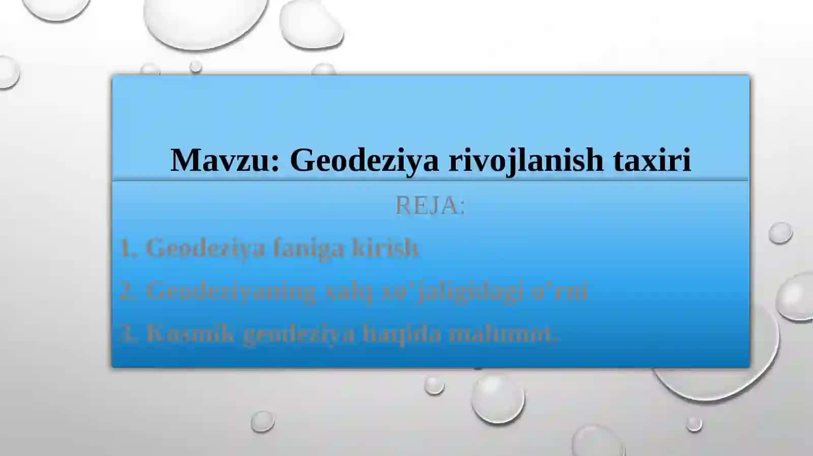 Geodeziya faniga kirish 2