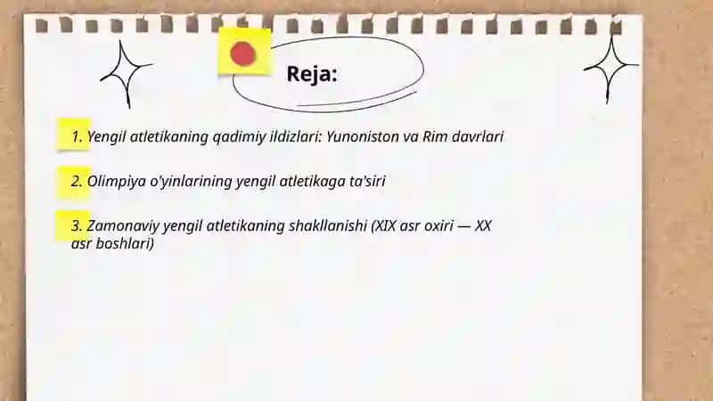 Yengil atletikaning rivojlanish tarixi 2