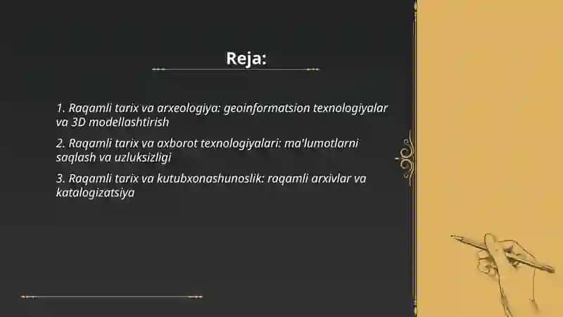 Raqamli tarix fanining boshqa fanlar bilan aloqasi 2