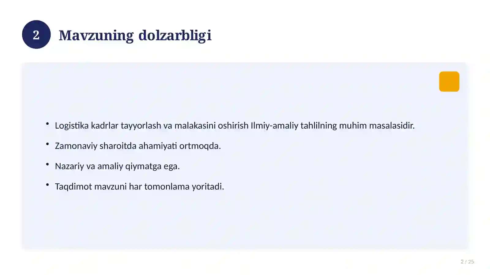 Logistika kadrlar tayyorlash va malakasini oshirish 2