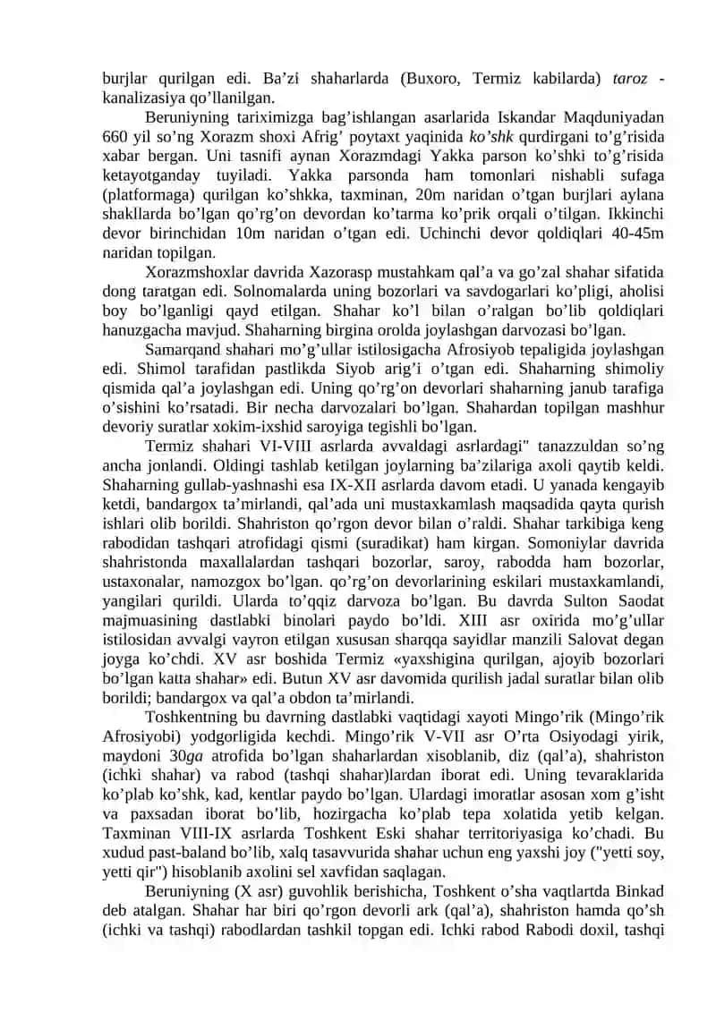 O‘rta asrlar shaharsozligi (V-XV asr) 2