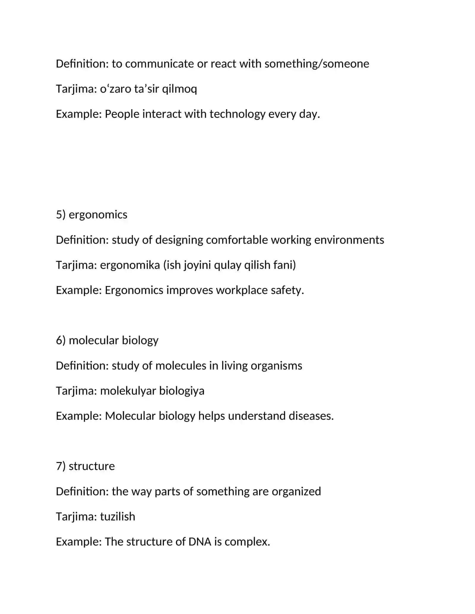 SCIENCE AND TECHNOLOGY – VOCABULARY 2