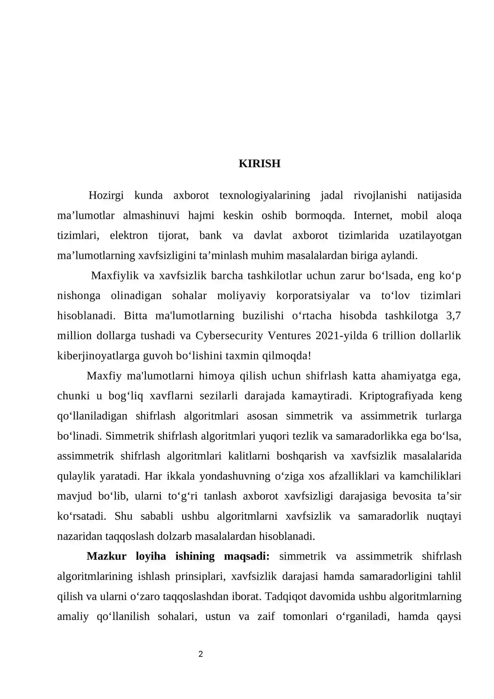SIMMETRIK VA ASSIMMETRIK SHIFRLASH ALGORITMLARINI 2