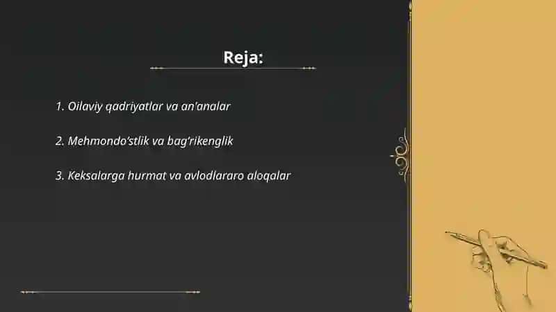 Oilaviy qadriyatlar va an'analar 2
