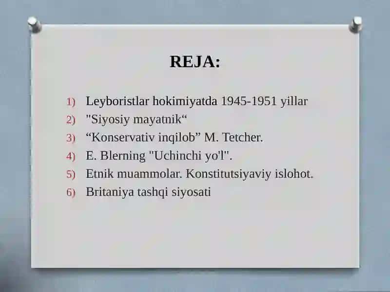 Leyboristlar hokimiyatda 1945-1951-yillar – Siyosiy mayatnik 2