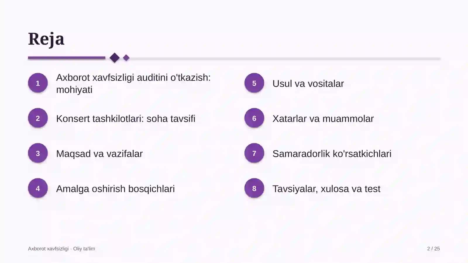 Konsert tashkilotlarida axborot xavfsizligi auditini o'tkazish 2
