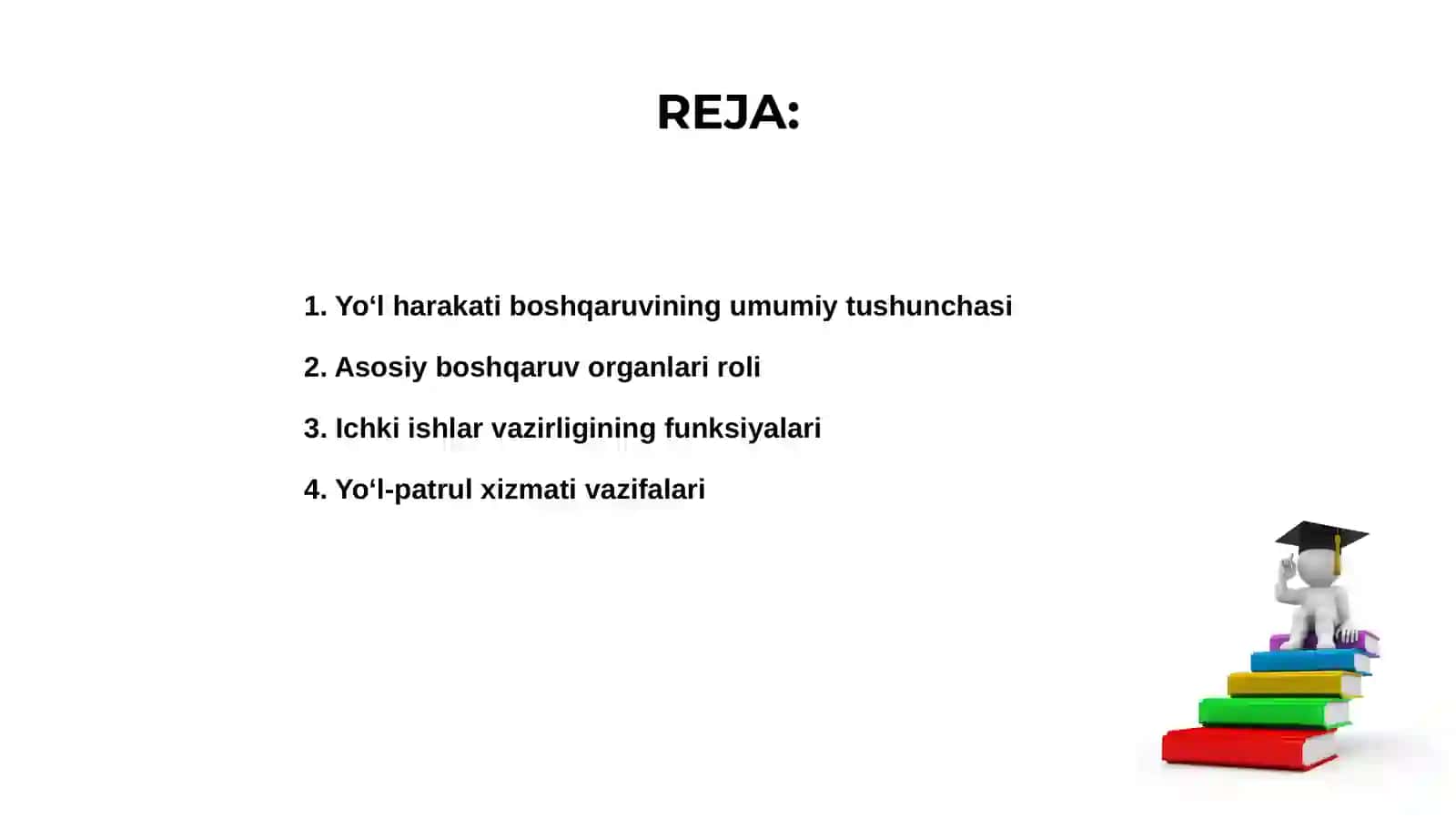 Yoʻl harakatini boshqarish va tashkil etish 2