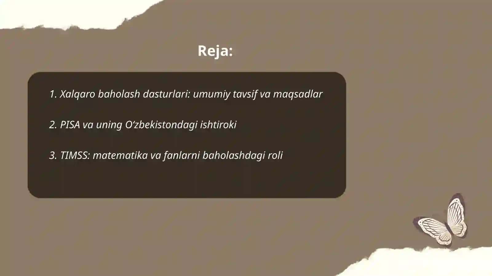 Xalqaro Baholash Dasturlari va Oʻzbekiston Milliy Baholash Tizimi 2