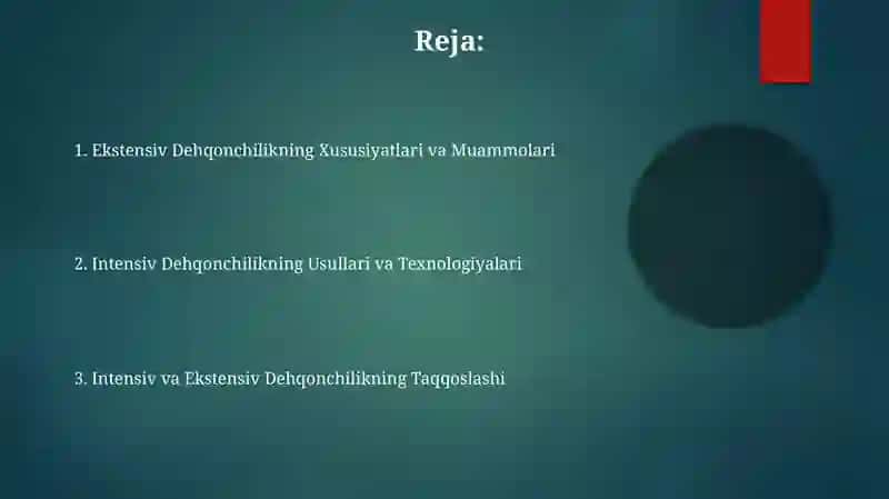 Intensiv va Ekstensiv Dehqonchilik 2
