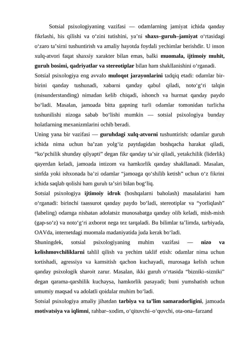 Sotsial psixologik xizmatlar 2