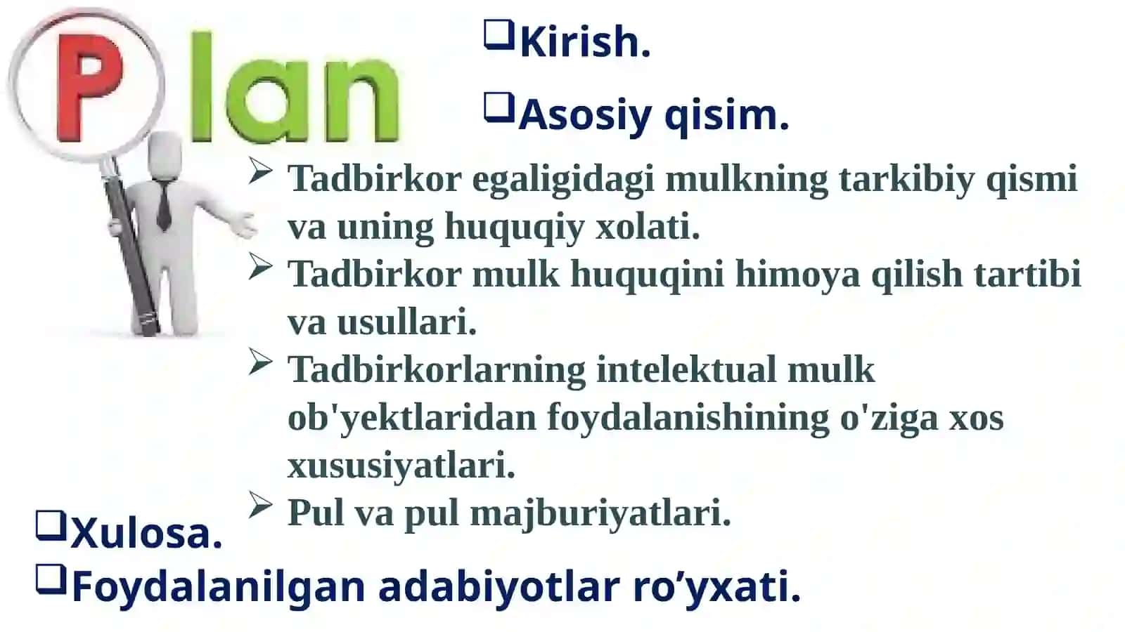 TADBIRKORLIK FAOLIYATINING MULKIY ASOSLARI 2