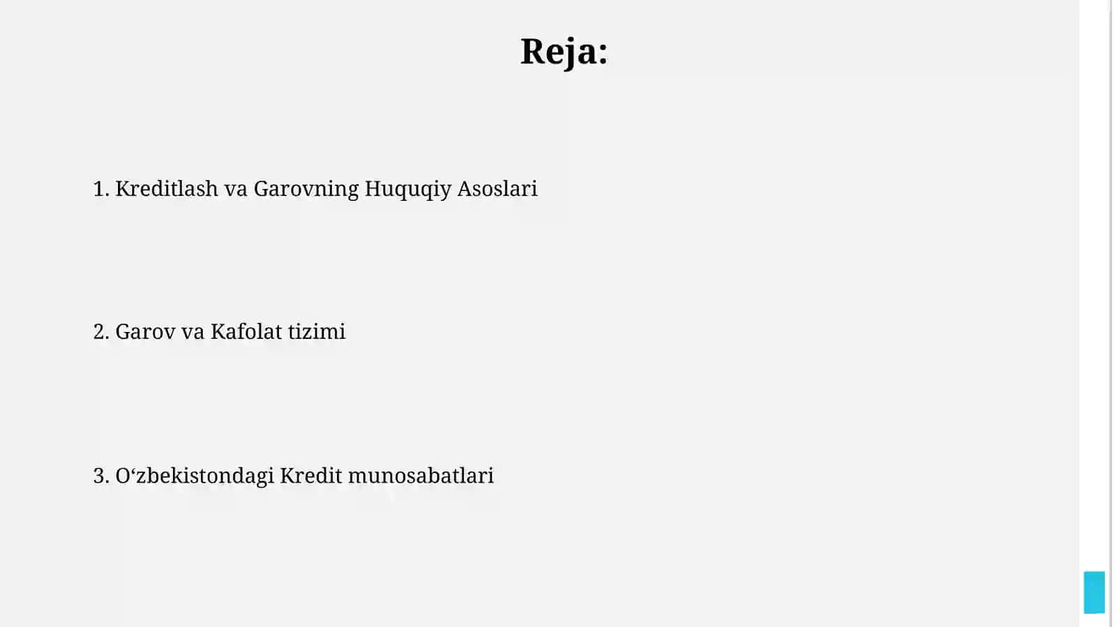 Kredit va Garov Munosabatlari 2