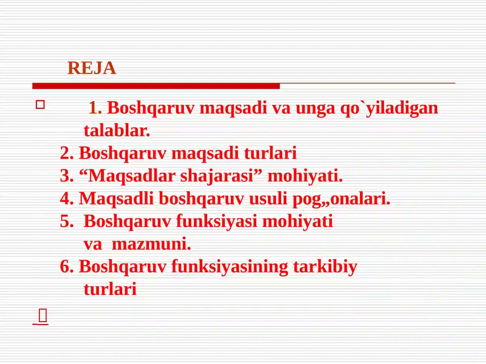 BOSHQARUVNING MAQSADI VA FUNKSIYALARI 2