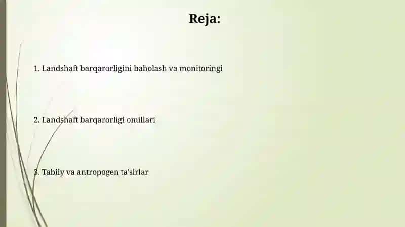 Landshaftlar barqarorligi 2