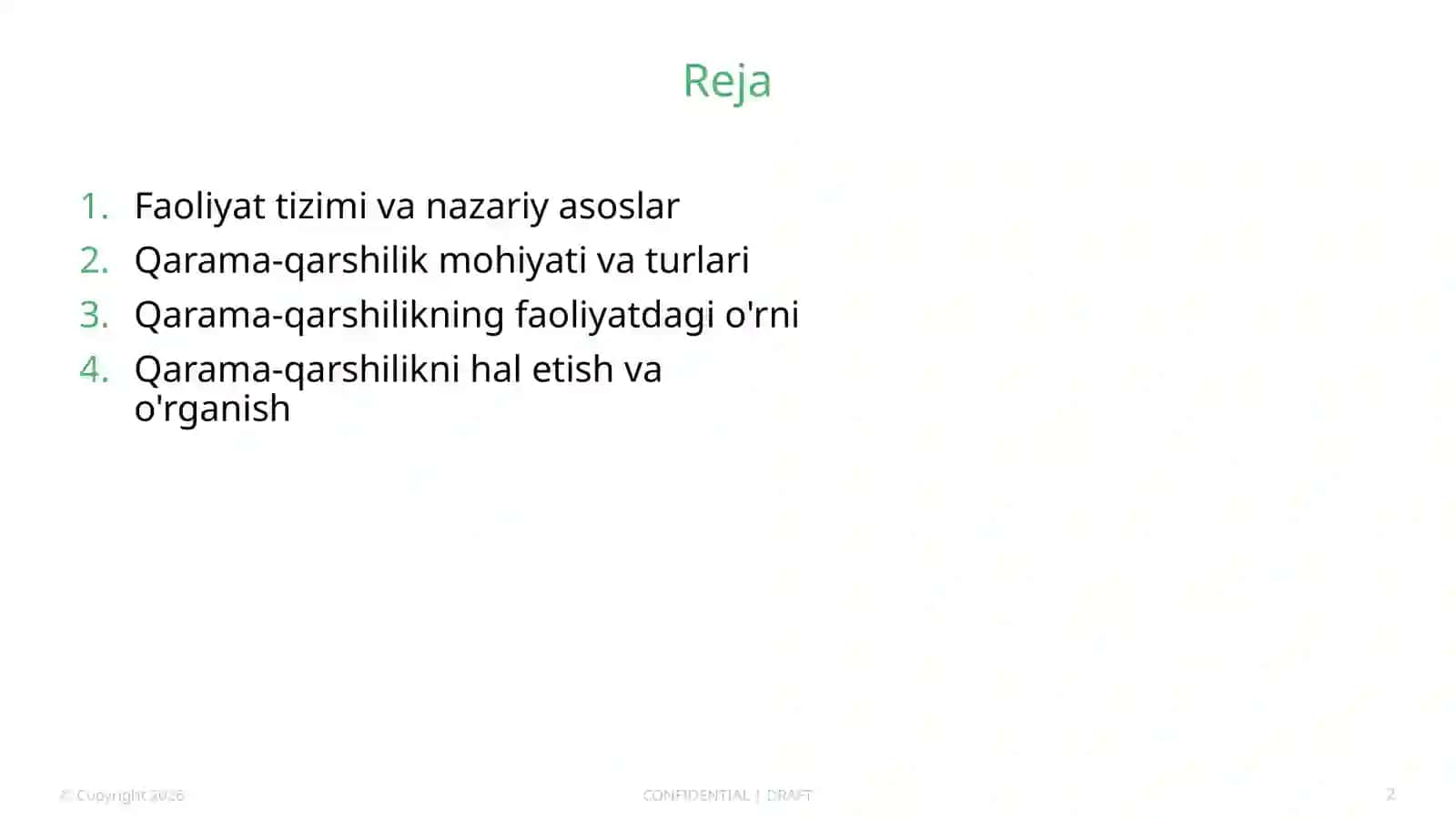 Faoliyat Tizimidagi Qarama-qarshilik 2