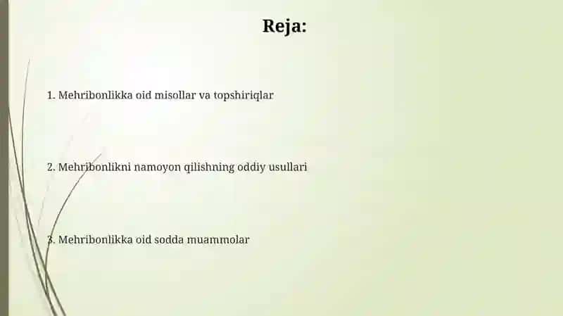 Mehribonlikning sodda muammolari 2
