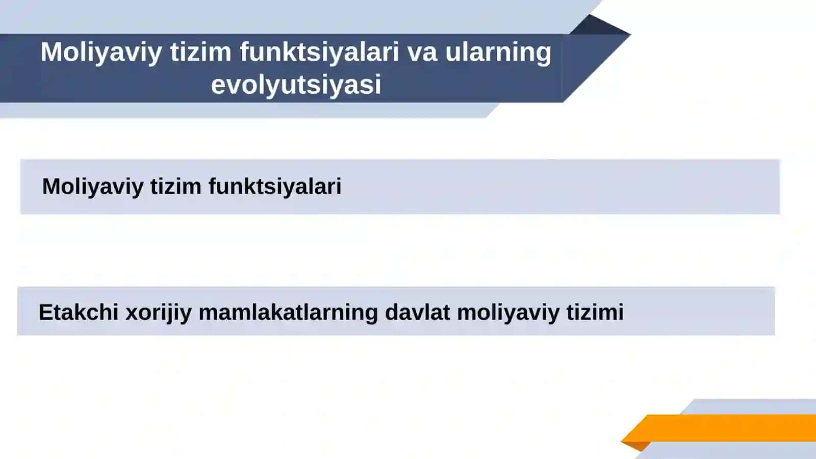 Moliyaviy tizim funktsiyalari va ularning evolyutsiyasi 2