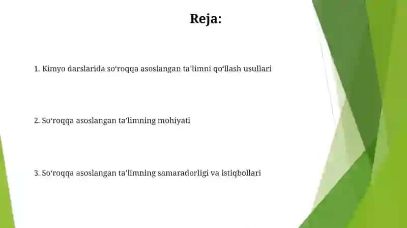 Kimyo darslarida soʻrovga asoslangan taʼlimdan foydalanish 2