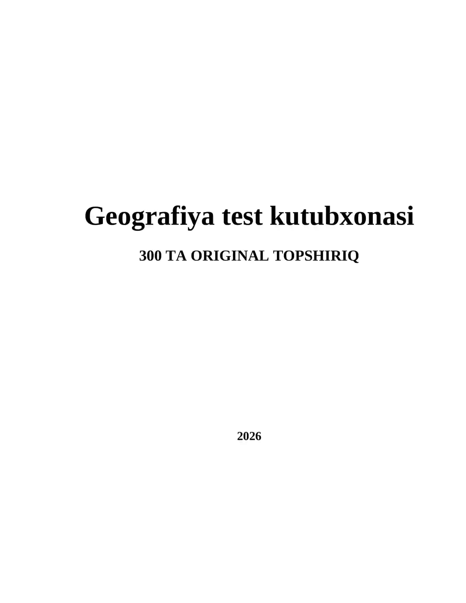 Geografiya test kutubxonasi 2