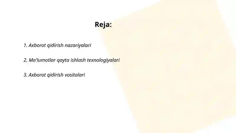 Axborotlarbi qidirish usullari 2