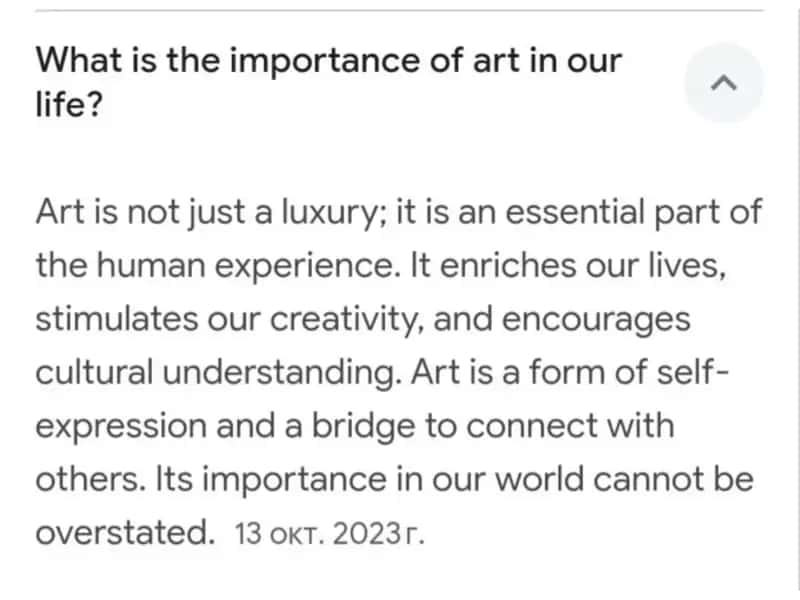 Importance of art in one's life 2