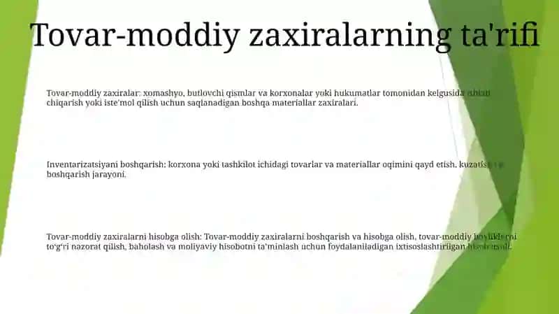 Tovar Moddiy Zaxiralarni Inventarizatsiyasi Hisobi 2