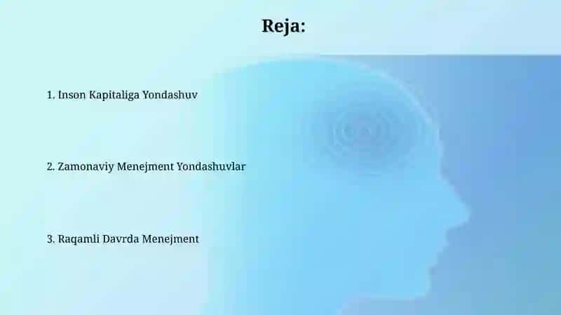 Sifat menejmentining zamonaviy yondashuvlari 2
