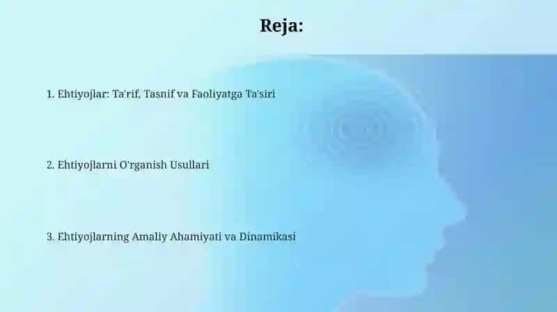 Ehtiyojlar: Ta'rif, Tasnif va Faoliyatga Ta'siri 2