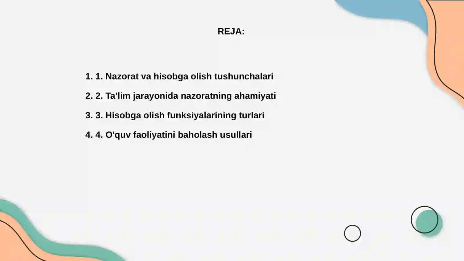 O’quv jarayonlarida nazorat va hisobga olish funksiyalari 2