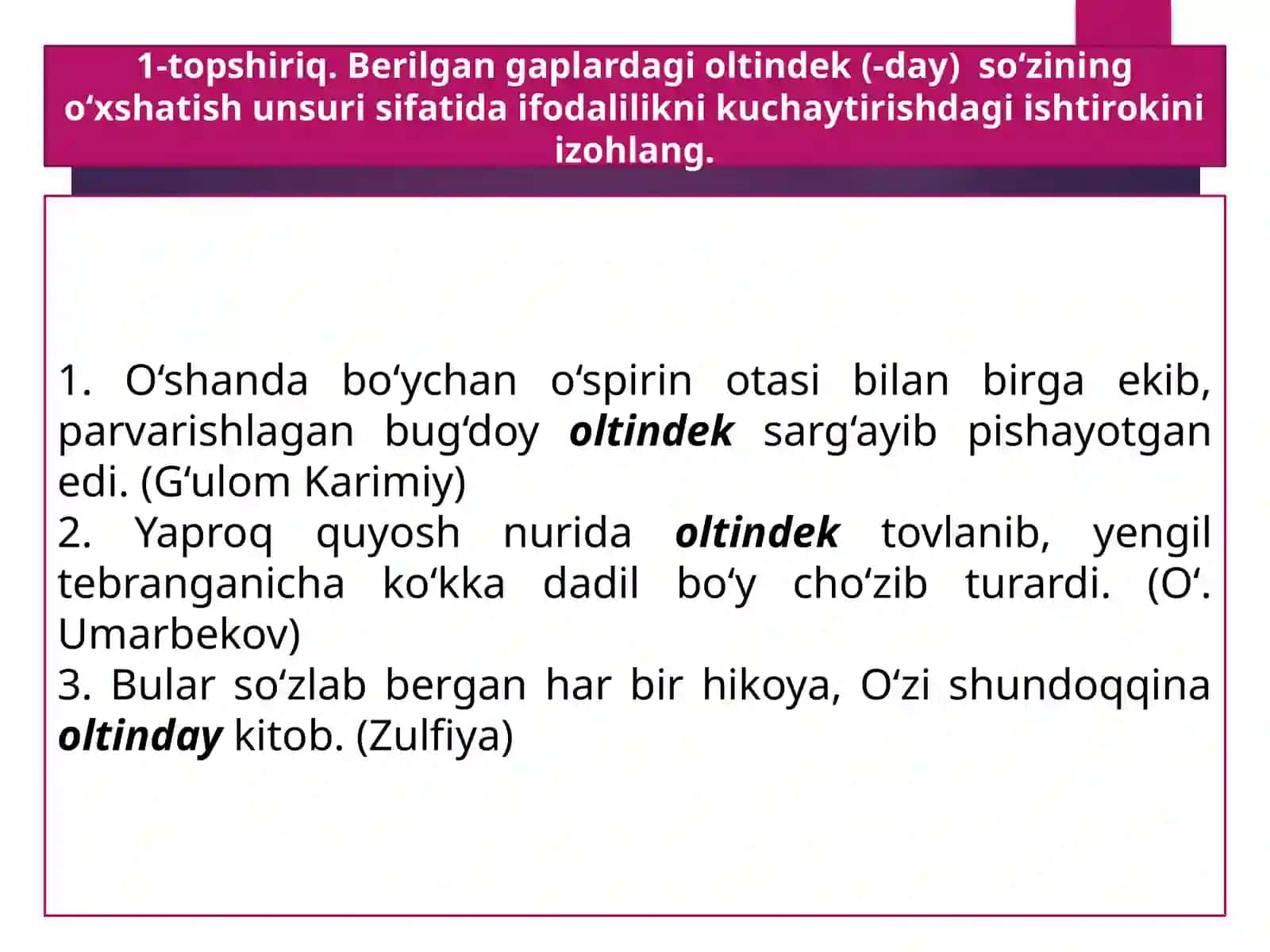 IFODALILIK VA O‘XSHATISHLAR 2