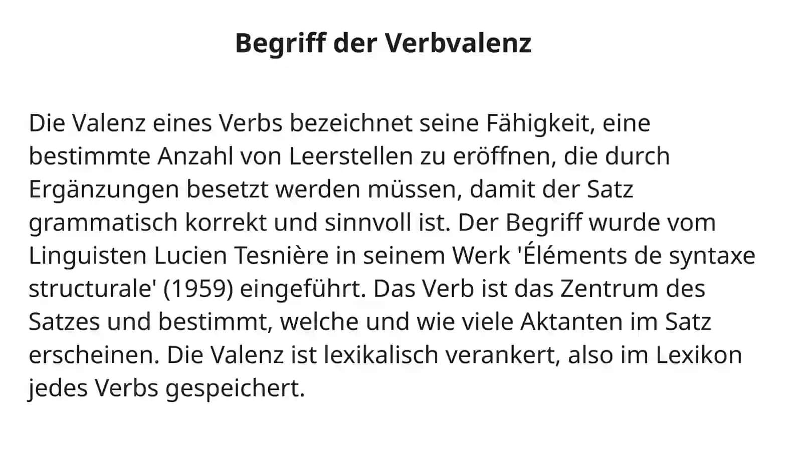 Valenz der Verben: Verbergänzungen und Verbangaben 2