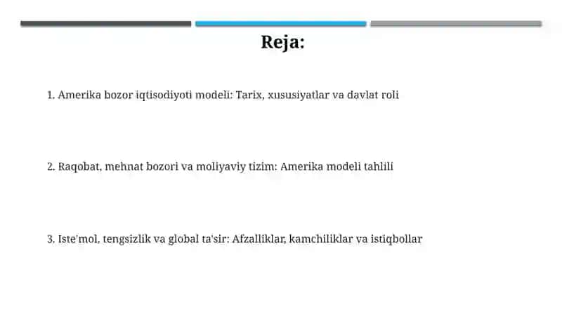 "Amerika" bozor iqtisodiyoti modeli 2