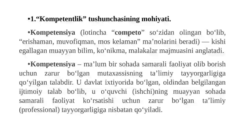 Akademik ko‘nikmalar va kasbiy kompetentlik faniga kirish 2